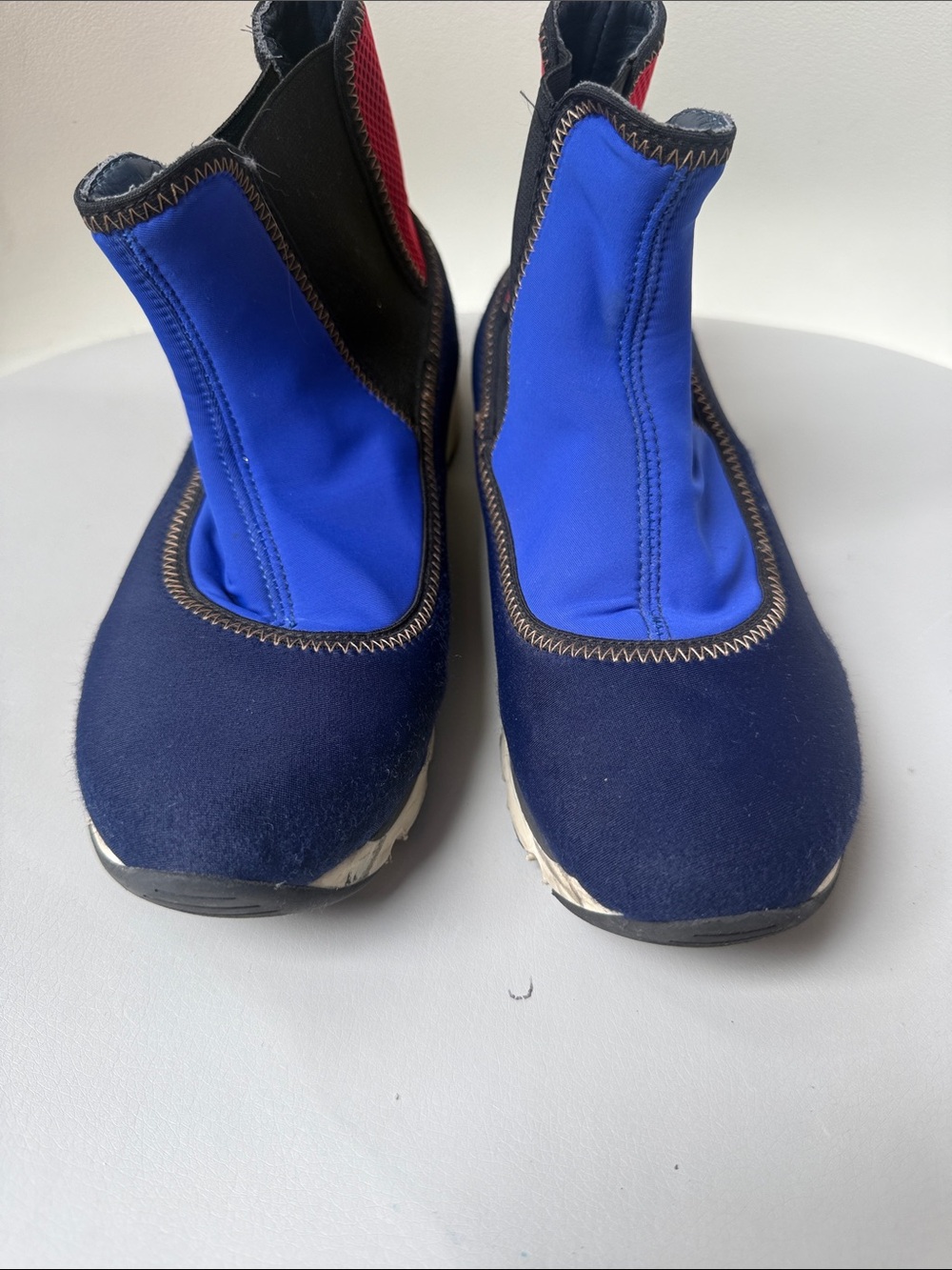 Marni Kids Neoprene Navy and Royal Blue High Top Sneakers